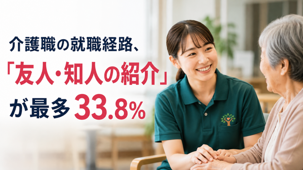 介護職の就職経路は「友人・知人からの紹介」が最多33.8％　介護人材の採用・転職で紹介が大きな役割