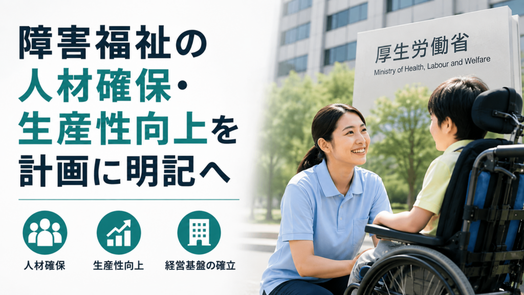 **障害福祉の人材確保・生産性向上を計画に明記へ　厚生労働省が基本指針を見直し**