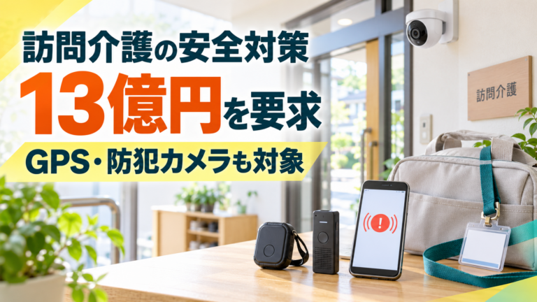 訪問介護事業所に設置された防犯カメラと、職員用のGPS、ICレコーダー、緊急通報用スマートフォン。厚労省は在宅系サービスの安全対策に13億円を要求した。