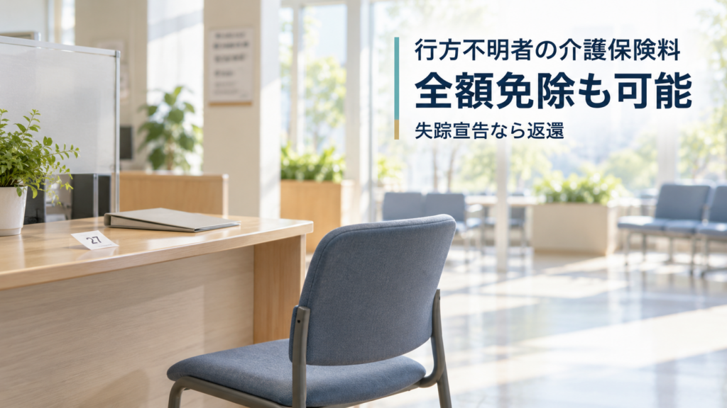 自治体の介護保険相談窓口と空席。厚労省は行方不明者の介護保険料について、全額免除や、失踪宣告後の返還に関する取り扱いを示した。
